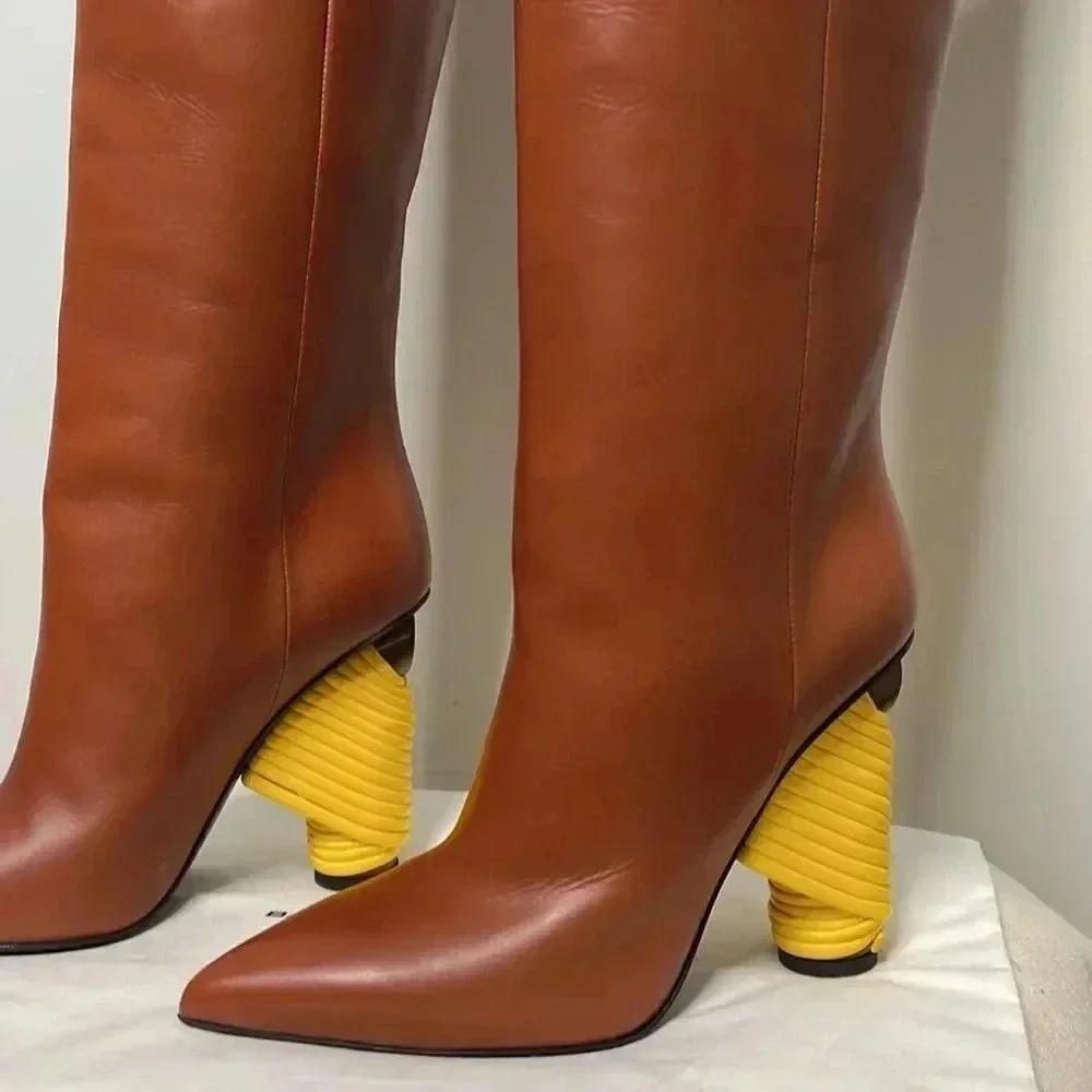 Balenciaga Camel Knee Length Boots - Picture 1 of 9